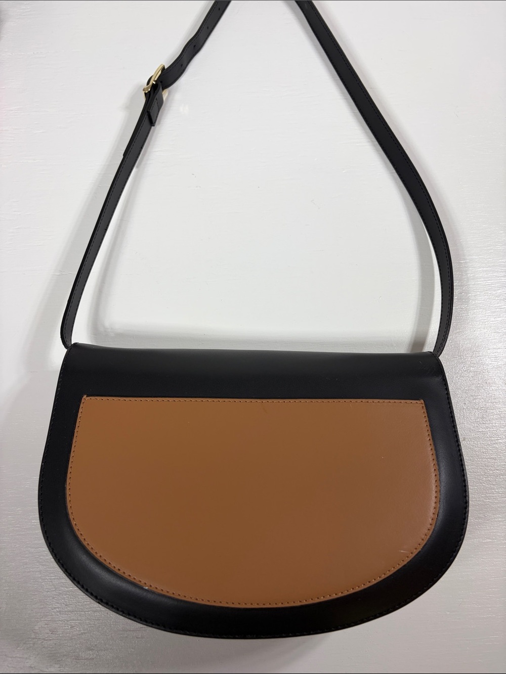 Valentina made in Italy leather purse black and brown shoulder bag - Picture 3 of 9